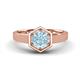 1 - Dinah 0.87 ct Aquamarine Women Hexagonal Signet Solitaire Engagement Ring 