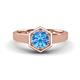 1 - Dinah 0.95 ct Blue Topaz Women Hexagonal Signet Solitaire Engagement Ring 