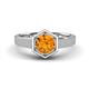 1 - Dinah 0.87 ct Citrine Women Hexagonal Signet Solitaire Engagement Ring 