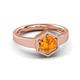 3 - Dinah 0.87 ct Citrine Women Hexagonal Signet Solitaire Engagement Ring 