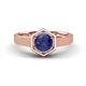 1 - Dinah 0.80 ct Iolite Women Hexagonal Signet Solitaire Engagement Ring 