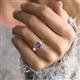 2 - Dinah 0.80 ct Iolite Women Hexagonal Signet Solitaire Engagement Ring 