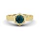 1 - Dinah 0.95 ct London Blue Topaz Women Hexagonal Signet Solitaire Engagement Ring 
