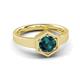 3 - Dinah 0.95 ct London Blue Topaz Women Hexagonal Signet Solitaire Engagement Ring 