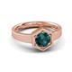 3 - Dinah 0.95 ct London Blue Topaz Women Hexagonal Signet Solitaire Engagement Ring 