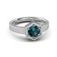 3 - Dinah 0.95 ct London Blue Topaz Women Hexagonal Signet Solitaire Engagement Ring 