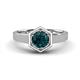 1 - Dinah 0.95 ct London Blue Topaz Women Hexagonal Signet Solitaire Engagement Ring 