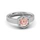 3 - Dinah 0.87 ct Morganite Women Hexagonal Signet Solitaire Engagement Ring 