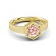 3 - Dinah 0.87 ct Morganite Women Hexagonal Signet Solitaire Engagement Ring 