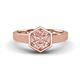 1 - Dinah 0.87 ct Morganite Women Hexagonal Signet Solitaire Engagement Ring 