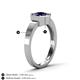 5 - Dinah 1.15 ct Created Blue Sapphire Women Hexagonal Signet Solitaire Engagement Ring 