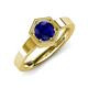 4 - Dinah 1.15 ct Created Blue Sapphire Women Hexagonal Signet Solitaire Engagement Ring 