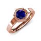 4 - Dinah 1.15 ct Created Blue Sapphire Women Hexagonal Signet Solitaire Engagement Ring 