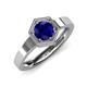 4 - Dinah 1.15 ct Created Blue Sapphire Women Hexagonal Signet Solitaire Engagement Ring 