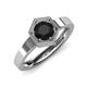 4 - Dinah 1.00 ct Black Diamond Women Hexagonal Signet Solitaire Engagement Ring 