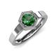 4 - Dinah 0.85 ct Created Emerald Women Hexagonal Signet Solitaire Engagement Ring 