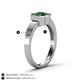 5 - Dinah 0.85 ct Created Emerald Women Hexagonal Signet Solitaire Engagement Ring 