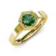 4 - Dinah 0.85 ct Created Emerald Women Hexagonal Signet Solitaire Engagement Ring 