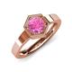 4 - Dinah 1.20 ct Created Pink Sapphire Women Hexagonal Signet Solitaire Engagement Ring 