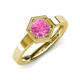4 - Dinah 1.20 ct Created Pink Sapphire Women Hexagonal Signet Solitaire Engagement Ring 