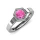 4 - Dinah 1.20 ct Created Pink Sapphire Women Hexagonal Signet Solitaire Engagement Ring 