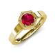 4 - Dinah 0.95 ct Created Ruby Women Hexagonal Signet Solitaire Engagement Ring 