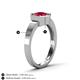 5 - Dinah 0.95 ct Created Ruby Women Hexagonal Signet Solitaire Engagement Ring 