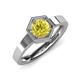 4 - Dinah 0.80 ct Yellow Diamond Women Hexagonal Signet Solitaire Engagement Ring 