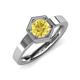 4 - Dinah 1.20 ct Created Yellow Sapphire Women Hexagonal Signet Solitaire Engagement Ring 