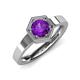 4 - Dinah 0.87 ct Amethyst Women Hexagonal Signet Solitaire Engagement Ring 