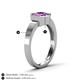 5 - Dinah 0.87 ct Amethyst Women Hexagonal Signet Solitaire Engagement Ring 
