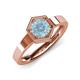 4 - Dinah 0.87 ct Aquamarine Women Hexagonal Signet Solitaire Engagement Ring 