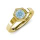4 - Dinah 0.87 ct Aquamarine Women Hexagonal Signet Solitaire Engagement Ring 