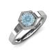 4 - Dinah 0.87 ct Aquamarine Women Hexagonal Signet Solitaire Engagement Ring 