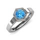 4 - Dinah 0.95 ct Blue Topaz Women Hexagonal Signet Solitaire Engagement Ring 