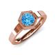4 - Dinah 0.95 ct Blue Topaz Women Hexagonal Signet Solitaire Engagement Ring 