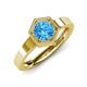 4 - Dinah 0.95 ct Blue Topaz Women Hexagonal Signet Solitaire Engagement Ring 