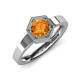 4 - Dinah 0.87 ct Citrine Women Hexagonal Signet Solitaire Engagement Ring 