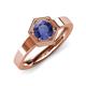 4 - Dinah 0.80 ct Iolite Women Hexagonal Signet Solitaire Engagement Ring 