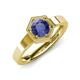 4 - Dinah 0.80 ct Iolite Women Hexagonal Signet Solitaire Engagement Ring 
