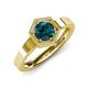 4 - Dinah 0.95 ct London Blue Topaz Women Hexagonal Signet Solitaire Engagement Ring 