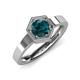 4 - Dinah 0.95 ct London Blue Topaz Women Hexagonal Signet Solitaire Engagement Ring 