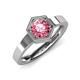 4 - Dinah 0.87 ct Pink Tourmaline Women Hexagonal Signet Solitaire Engagement Ring 