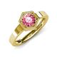 4 - Dinah 0.87 ct Pink Tourmaline Women Hexagonal Signet Solitaire Engagement Ring 