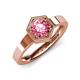 4 - Dinah 0.87 ct Pink Tourmaline Women Hexagonal Signet Solitaire Engagement Ring 