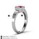 5 - Dinah 0.87 ct Pink Tourmaline Women Hexagonal Signet Solitaire Engagement Ring 
