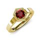 4 - Dinah 1.05 ct Red Garnet Women Hexagonal Signet Solitaire Engagement Ring 