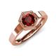 4 - Dinah 1.05 ct Red Garnet Women Hexagonal Signet Solitaire Engagement Ring 