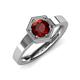 4 - Dinah 1.05 ct Red Garnet Women Hexagonal Signet Solitaire Engagement Ring 