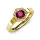4 - Dinah 1.00 ct Rhodolite Garnet Women Hexagonal Signet Solitaire Engagement Ring 
